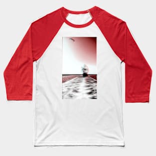 Boat and seagull - 3d effect Baseball T-Shirt